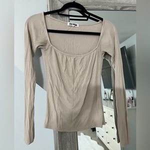 JOAH BROWN square neck long sleeve